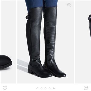 Black leather riding boots